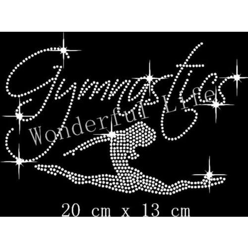 Free Shipping 20pcs/lot Gymnastic Dancer Hotfix Rhiestone Transfer design Rhinestone Transfer