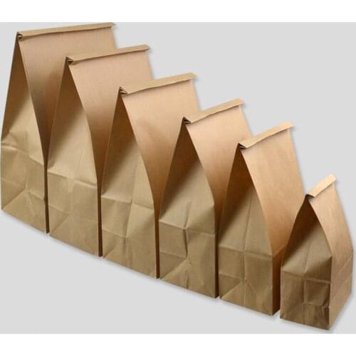 Large Kraft Paper Bags For food nut toast bread Wedding Party Favor Treat Buffet Bag, Biscuits Snack Baking Package bags 100PCS