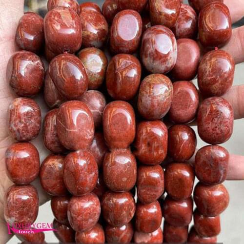 Natural Red Jaspers Stone Spacer Loose Beads High Quality 15x20mm Smooth Irregular Shape DIY Gem Jewelry Making 38cm a3732