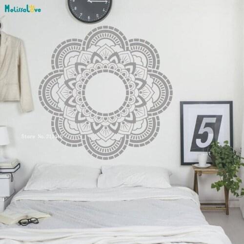 Ornament Flowers Mandala Yoga Ganesha Wall Decals Vinyl Art Sticker Home Decor Bedroom Office Self-adhesive YT4826