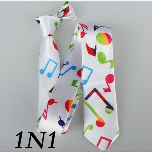 Musical Print Ties With Colours Music Pattern Tie Slim Brand Dresses 5cm Skinny Polyester White Thin Cravatta Musical Print Ties
