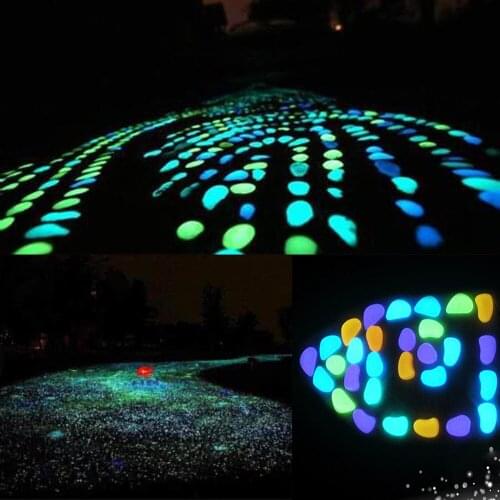 Hot sell New 50pcs Glow in the Dark Garden Pebbles Glow Stones Walkways Garden Path Yard Decor Luminous Stones Party home decor
