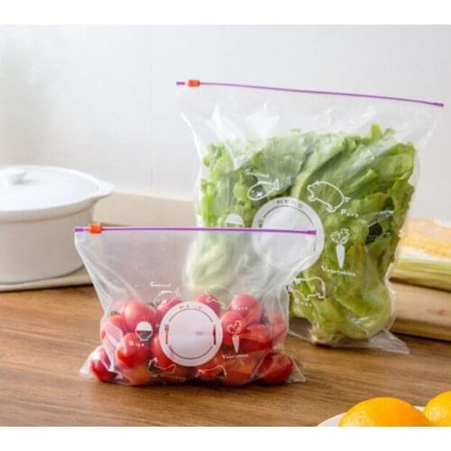 Refrigerator Fresh Zipper Bags Kitchen Food Freshness Protection Package Ziplock Bag - 10 Piece
