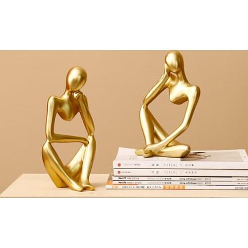 Creative Nordic Abstract Thinker Statue Resin Figurine Office Home Decoration Desktop Decor Handmade Crafts Sculpture Modern Art