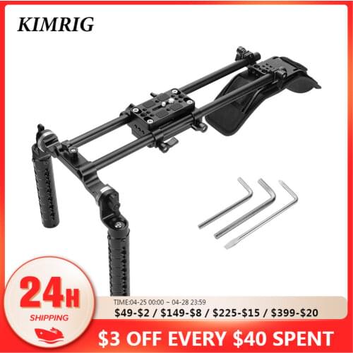 Pro Shoulder Mount Support Rig With Camera Mounting Base Plate & Dual Rosette Cheese Handgrip For DSLR Camera DV Camcorder