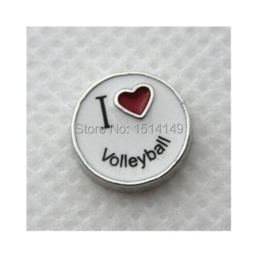 Hot selling I love Volleyball floating charms for glass floating locket