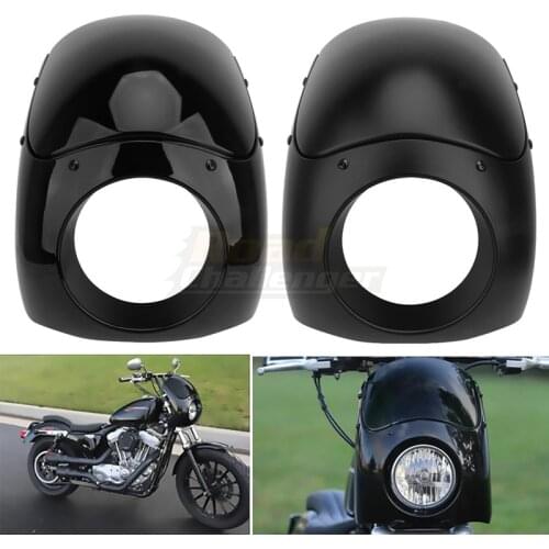 Motorcycle Black Outlaw Club Bike Sport Headlight Fairing Windshield For Harley Sportster XL 883 1200 Dyna FXR FXD Touring Glide