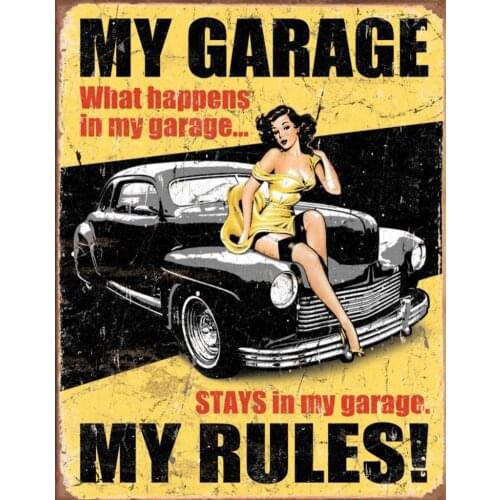 My Garage Tin Sign My Garage My Rules Wall Painting Metal Tin Sign Pub Club Gallery Poster Tips Vintage Plaque Home Decor Plate