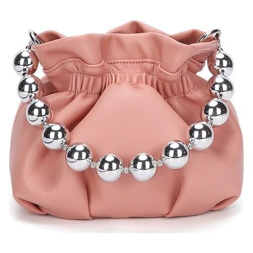 New womens bag small bag fashion chain cross body fold bag foreign style pearl bag wrist bag elegant handbag