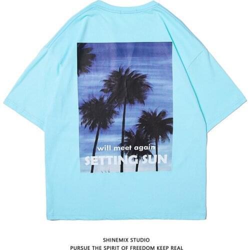 2021 summer new Hong Kong style loose T-shirt short sleeve illustration printing all-match ins tide