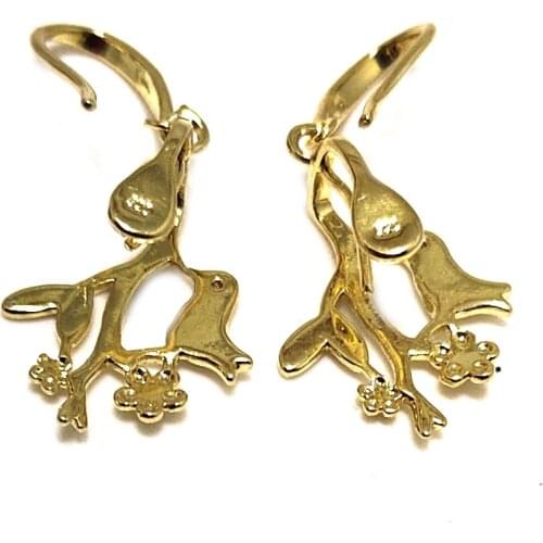 Wholesale Yellow Gold Filled 925 Sterling Silver Hook Earring Finding with Pearl Holder