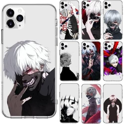 Trendi Anime Ghoul Kaneki Ken untuk Phone Case Transparent for iPhone 6 7 8 11 12 s mini pro X XS XR MAX Plus cover funda shell