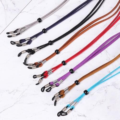Adjustable Glasses Chain Strap Suede Leather Sunglasses Lanyard Strap Necklace Cable Holder Neck Lanyard for Reading Glasses