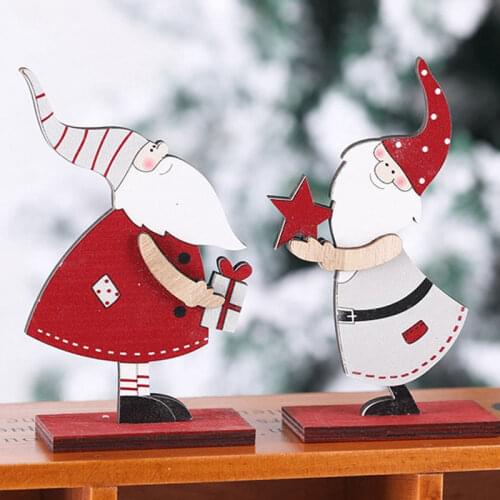 1Pcs Chrismtas Wood Ornament Santa Claus Wood Craft Desktop Table Decor Christmas Decoration For Home Decor Noel Party Favors