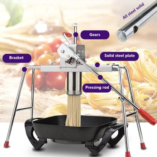 Manual Noodle Pressing Machine Stainless Steel Pasta Noodle Maker Press Spaghetti Kitchen Machine