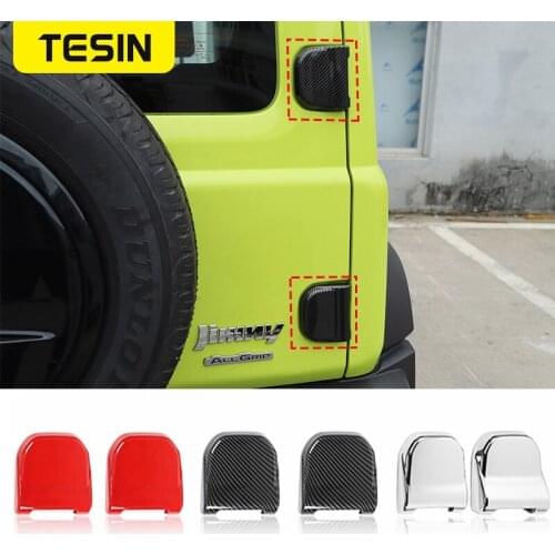TESIN Car Styling for Jimny JB74 Car Rear Tail Door Tailgate Hinge Decoration Cover Stickers for Suzuki Jimny 2019+ Accessories