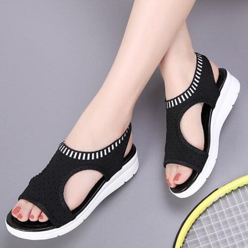 Sooneeya Black White Gray Summer Shoes Woman Striped Design Bordered Sandals Women Open Toe Ladies Wedges Platform Sandals