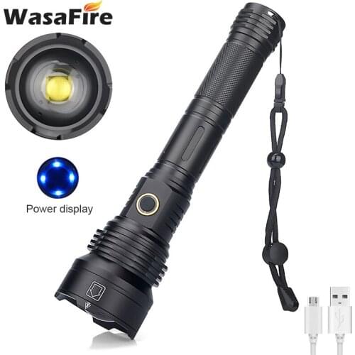 Super Bright XHP90 LED Flashlight 3700LM USB Rechargeable Powerful Torch Zoomable Lantern 26650 18650 Flash Light for Camping