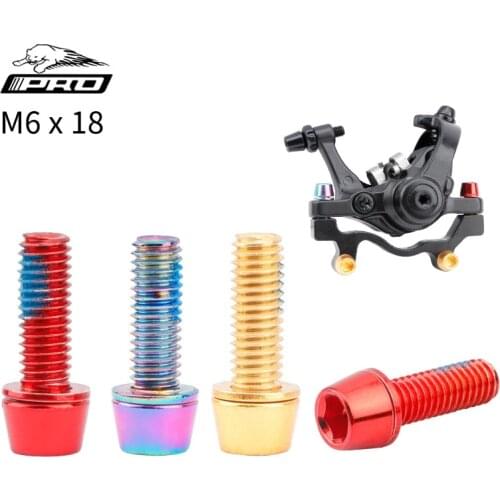 IIIPRO 6 Pcs Colour Iamok Bicycle Disc Brake Caliper Bolts M6x18mm MTB Bike Stainless Steel Fixing Screws