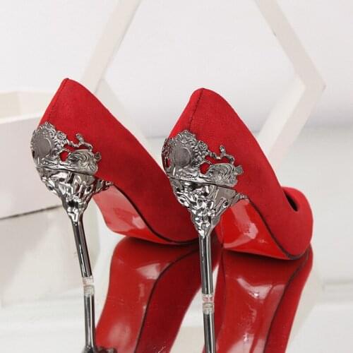 Spring and Autumn New High-heeled Pumps Fashion Women Red Wedding Shoes Temperament Pointed Stiletto Single Shoes for Women