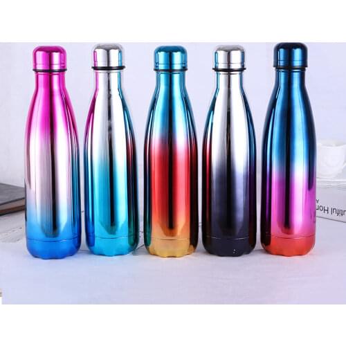 500ml Double-Wall Insulated Vacuum Flask Stainless Steel Water Bottle For Girls Colorful BPA Free Thermos for Sport Water Bottle