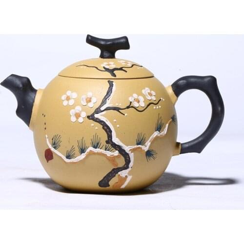 Yixing Purple Clay Pot Famous Handmade Teapot Kungfu Tea Set Duan Mud Two-color Plum Pile Pot Household Teapot