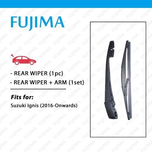 FUJIMA Rear Wiper Blade and Arm for Suzuki Ignis (2016-Onwards) Back Window Windscreen Rear Wiper Arm