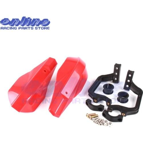 Red Plastic Handle bar Brush Bar Hand Guards Handguard Protector Protection Racing Pit Bike Street Bike Motorcycle Motocross