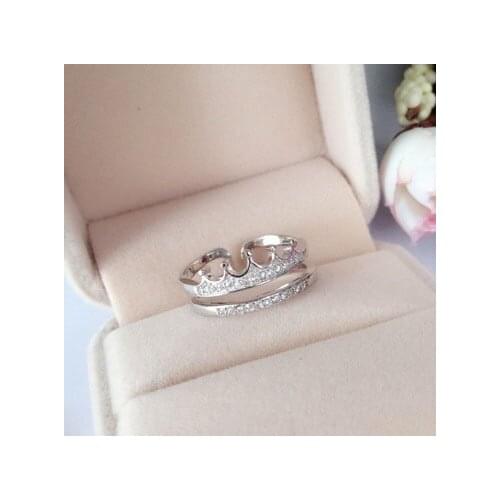 REETI 925 Sterling Silver Crown Open Rings For Women Vintage Style Lady Prevent Allergy Sterling-silver-jewelry