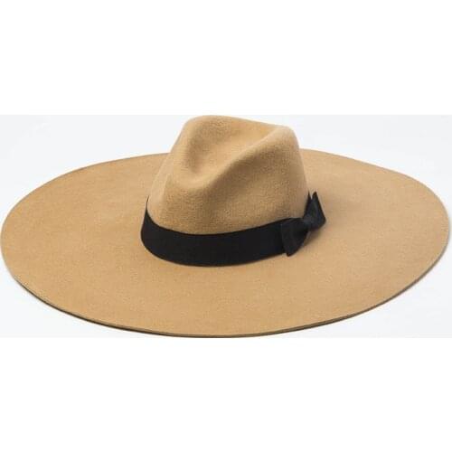 01906-hh8154 British Style winter wool solid wind brim fedoras cap men women panama jazz hat