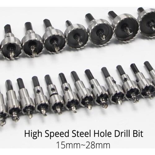 1 Piece High Speed Steel Hole Drill Bit 15mm to 28mm Iron Plate Opener Stainless Steel Hole Opener Metal Thin Plate Reaming