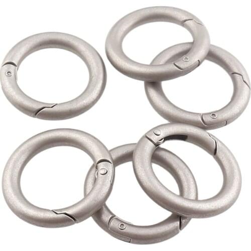 10pcs/lot Zinc Alloy Plated Gate Spring O-Ring Buckles 21mm Silver Clips Carabiner Purses Handbags Round Push Trigger Snap Hooks