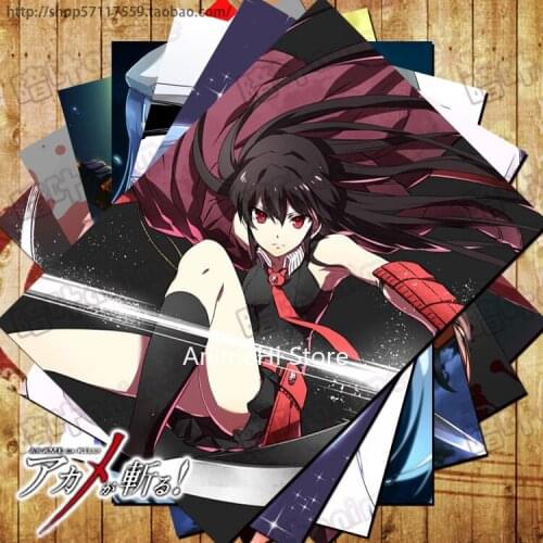 10 Pcs/set Anime Akame ga KILL Posters Tatsumi Leone Mine Sheele Esdeath Kurome Wall Pictures for Colletion A3 42x29CM Stickers
