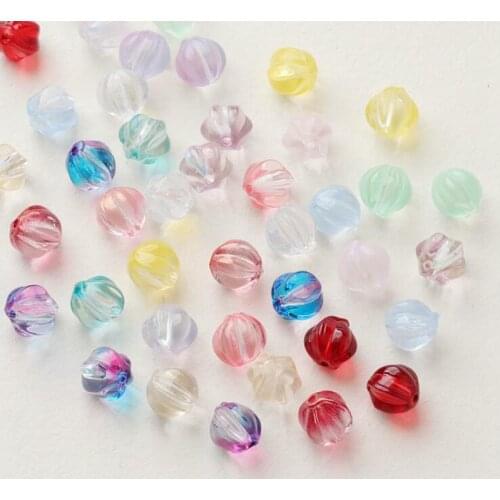 10pcs Domestic Good Quality Pumpkin Beads Glass Beads Straight Hole DIY Beading Bracelet Necklace Ear Stud Material Accessories