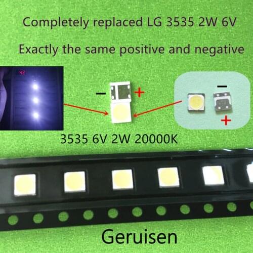 1000PCS FOR LCD TV repair LG led TV backlight strip lights with light-emitting diode 3535 SMD LED beads 6V LG 2W