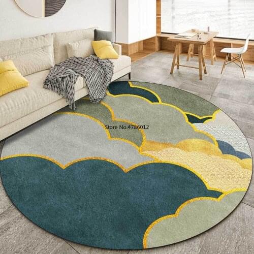 150cm New Chinese Xiangyun Geometry Living Room Bedroom Hanging Basket Chair Round Floor Mat Carpet Customization