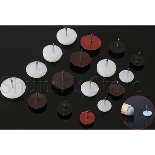 24 Pcs Chair Table Furniture Leg Pads Sofa Cabinet Leg Feet Bottom Nylon Pads Glides Skid Nail Floor Protector Noise Killer Pad