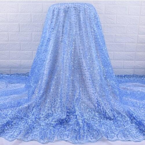 Zhenguiru Sequins 3D Veil African Lace Fabric Sequins French Lace Fabric Beautiful Nigeria Lace For Women Party Dress A1917