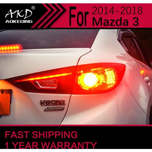 AKD Car Styling Tail Lamp for Mazda 3 Axela Tail Lights Hybrid LED Tail Light LED Signal LED DRL Stop Rear Lamp Accessories