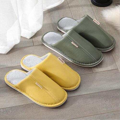 2021 Home Slippers Winter Plush Keep Warm Flat Slides Men Women PU Fur Soft Comfort Shoes Sewing Interior Slipper Furry Slides