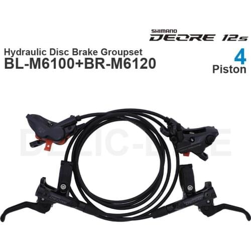 SHIMANO DEORE M6100 M6120 Hydraulic Disc Brake - 2 / 4-Piston with M6100 Brake Lever and M6100 or M6120 Brake Caliper assembled