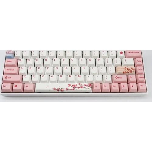 Cherry Blossom Powder Keycaps 132Keys PBT Dye-Sublimation Mechanical Keyboard Key Caps