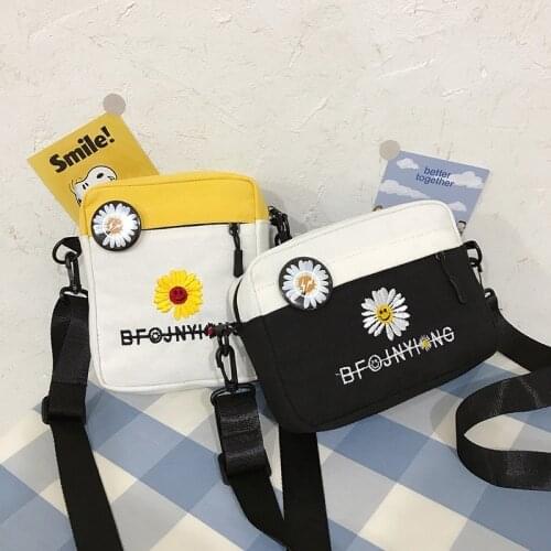 Mini Small Square Bag Shoulder Bags For Women Canvas Crossbody Purse Female Messenger Envelope Phone Wallet Cute Student Retro