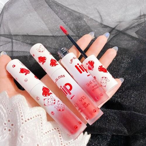 6 Color Matte Lip Gloss Moisturizer Liquid Lipstick Sexy Lip Gloss Waterproof Long Lasting Lip Tint Cosmetic Lip Makeup