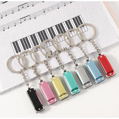 Mini Keychain Harmonica 8 Tones 4 Holes Musical Wooden Wind Instruments Educational Toy