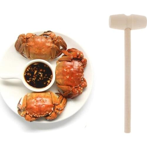 10pcs Solid Wooden Hammer Mini Mallet with Smooth Surface 140x43x19mm for Lobster Seafood Knock Leather Craft Jewelry Making