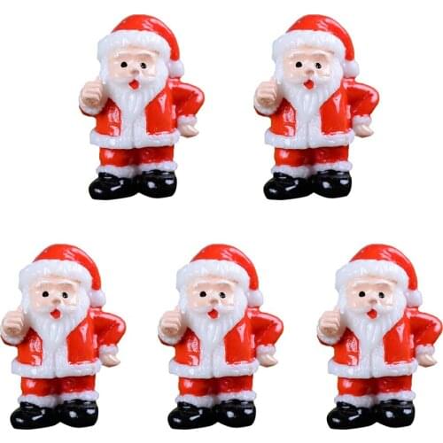 10 Pcs Mini Santa Claus Shape Miniature Figurines, for Christmas Dollhouse / Landscape / Flower Pot DIY Xmas Decoration