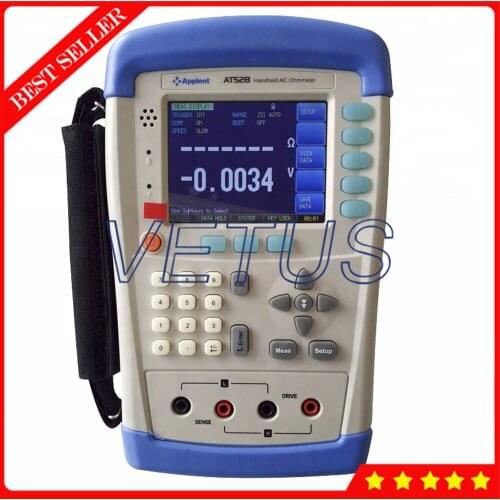 Multifunctional AT528 Handheld AC milliohm meter With 0.01mOhm to 2.kOhm Range Battery Resistance Tester