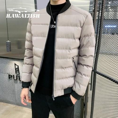 Mens jacket 2021 winter black stand-up cotton jacket solid color down jacket mens winter jacket youth slim jacket mens parka
