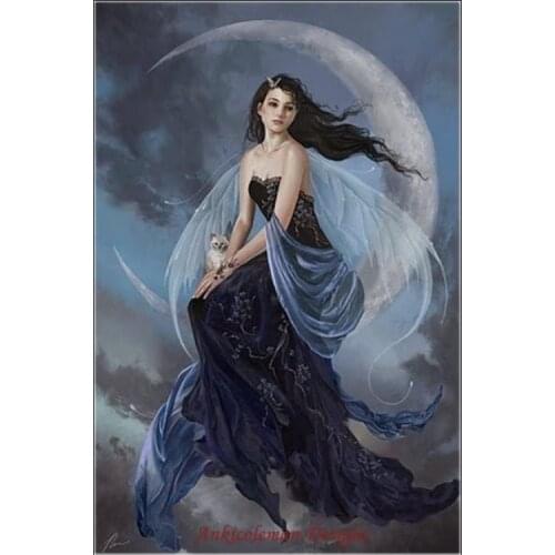 Needlework for embroidery DIY DMC color High Quality - Counted Cross Stitch Kits 14 ct Oil painting - Moon Indigo Fairy